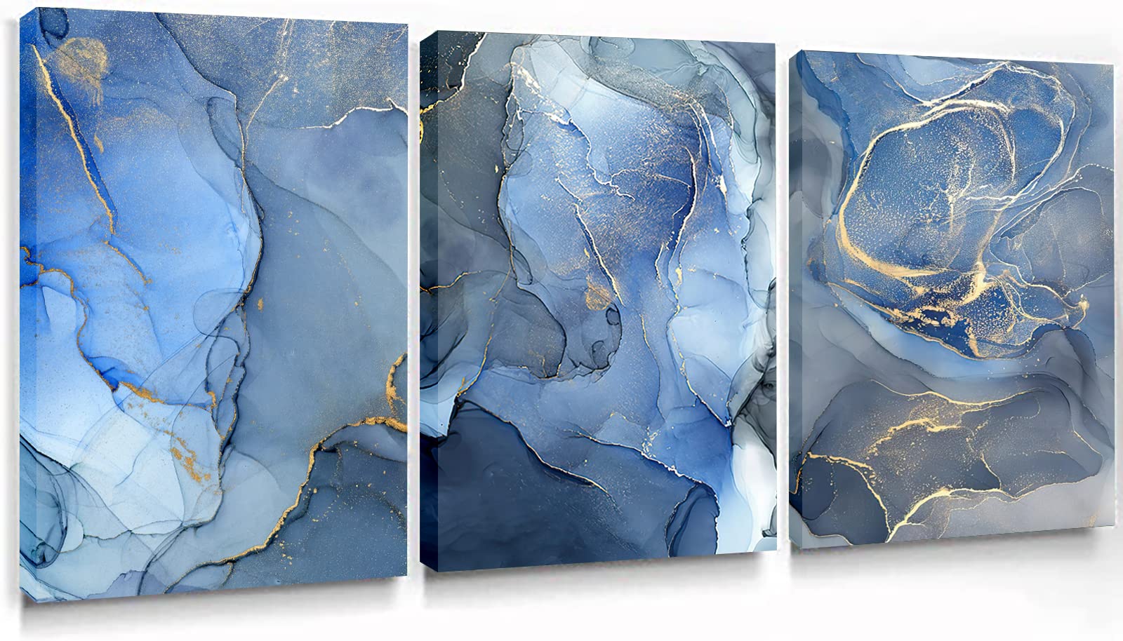 抽象画 青と金のアート