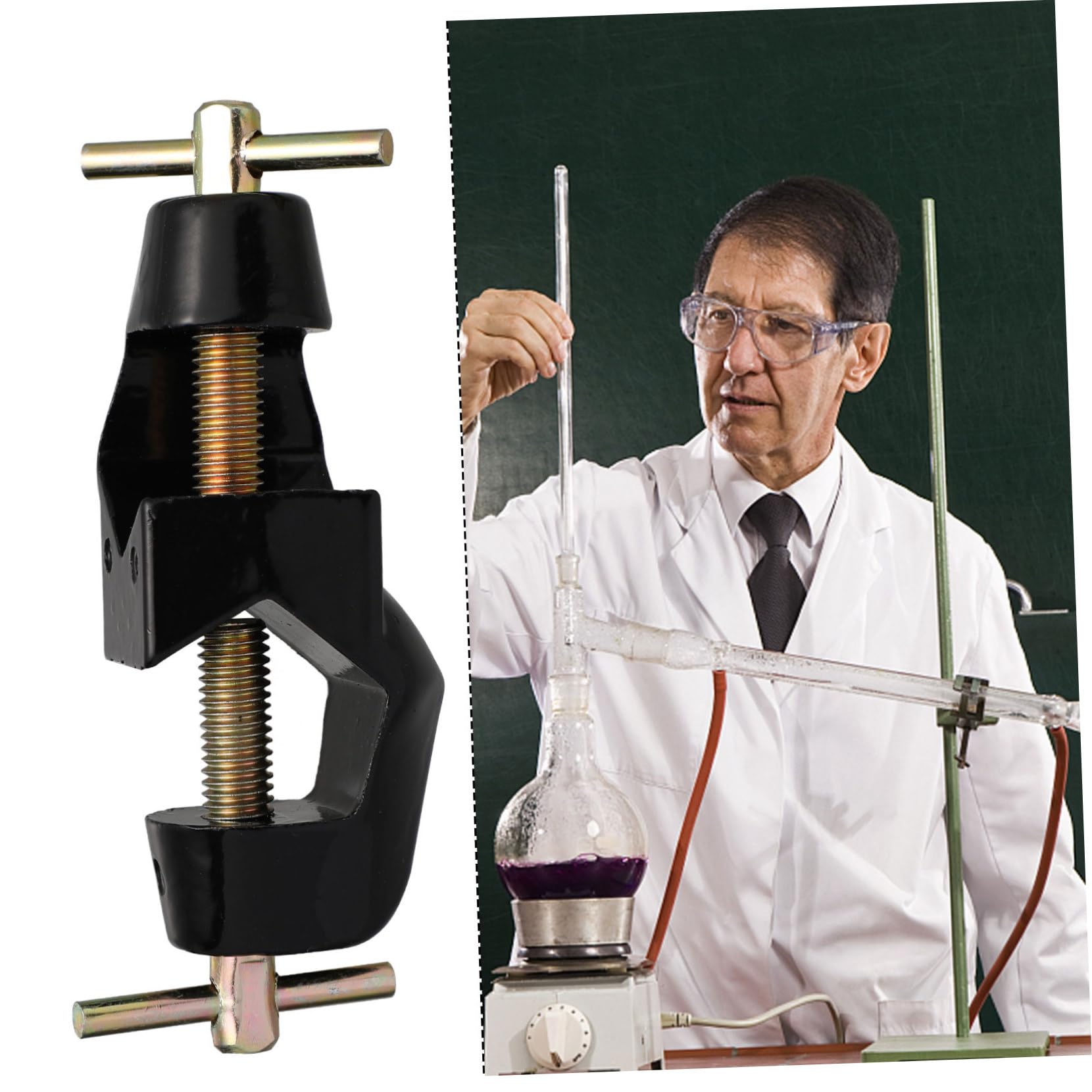 Cabilock 4 Sätze Deutscher Kreuzclip Laborstativ-clip Laborklemme C-clamps Inhaber Einstellbar Klemmbausteine Becherklemme Becherhalterklemme Klemmhalter Zinklegierung Schwarz 2 Stücke * 4