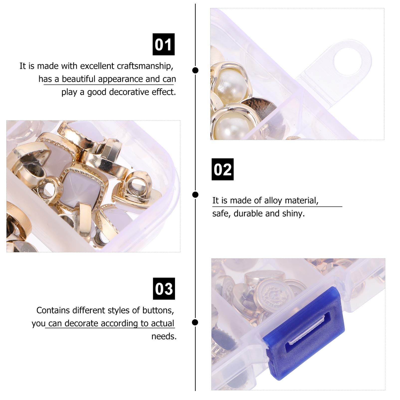 2 Scatole Di Accessori Per Cucire Bottoni Artigianali Varietà Di Stili Di Bottoni Per Ornamenti Di Abbigliamento Elementi Di Fissaggio