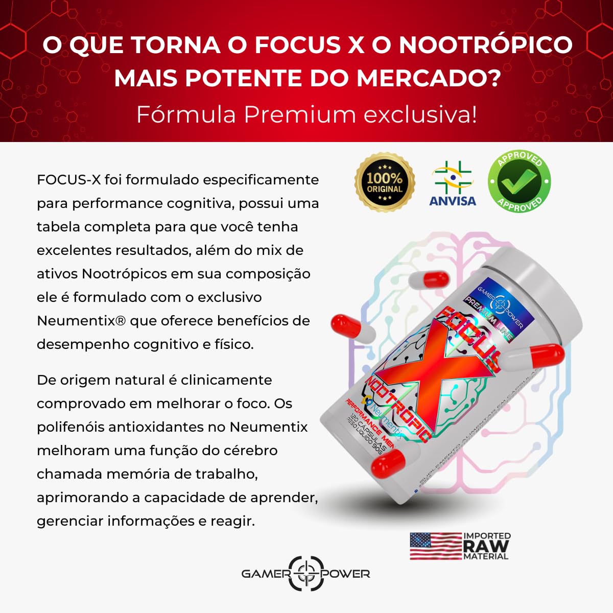 Kit 2x – Focus X 120caps Nootropic formula com Neumentix nootrópico em promoção! Veja a oferta e mais achadinhos de Vitaminas & Suplementos 6 Hoje é o melhor dia para comprar Kit 2x – Focus X 120caps Nootropic formula com Neumentix nootrópico com aquele preço maroto! Promoção! Aproveite a oferta! 6
