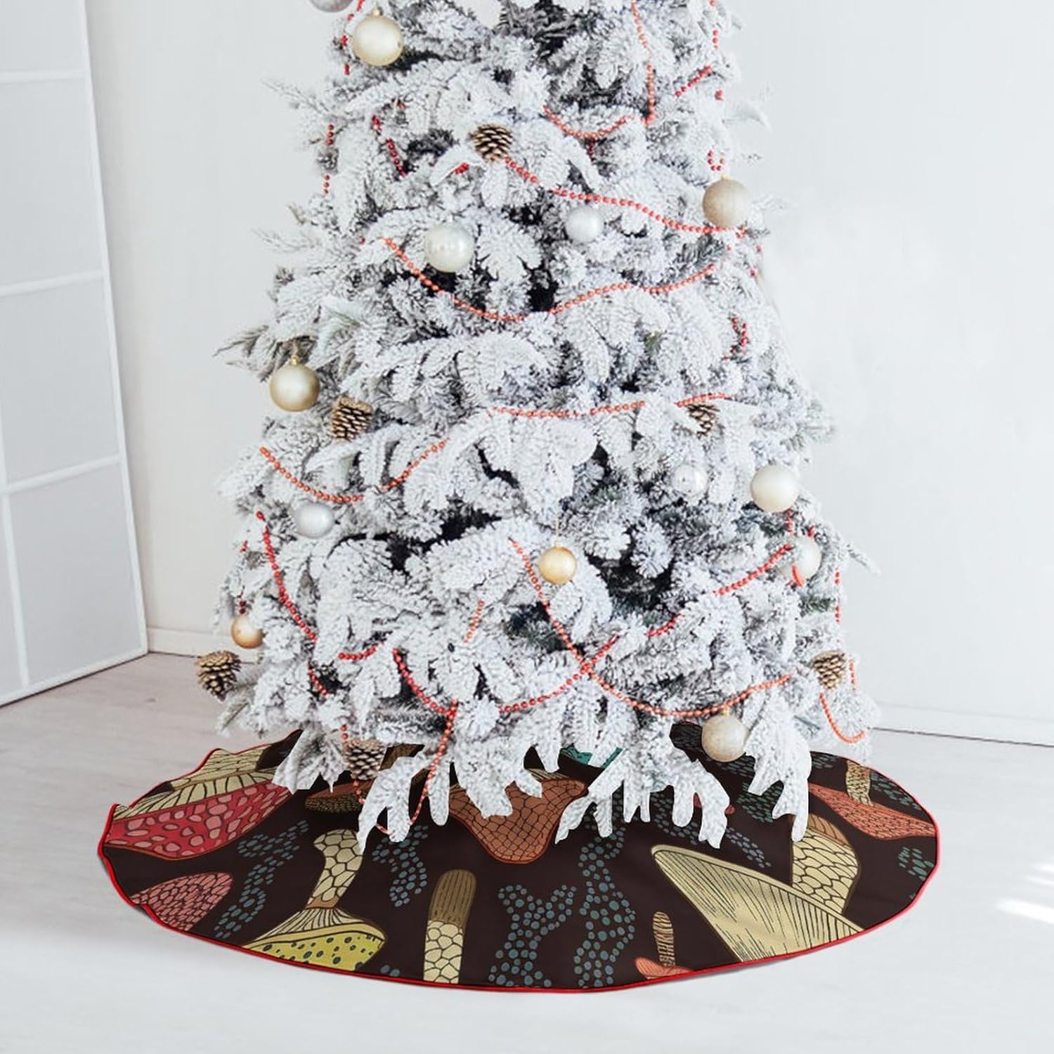 Christmas Tree SkirtMushroomclassic Fashion Tree Skirt Painted Multifunctional Christmas Tree Skirt