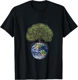 Earth and Tree Environmental Awareness Sustainability Design T-Shirt