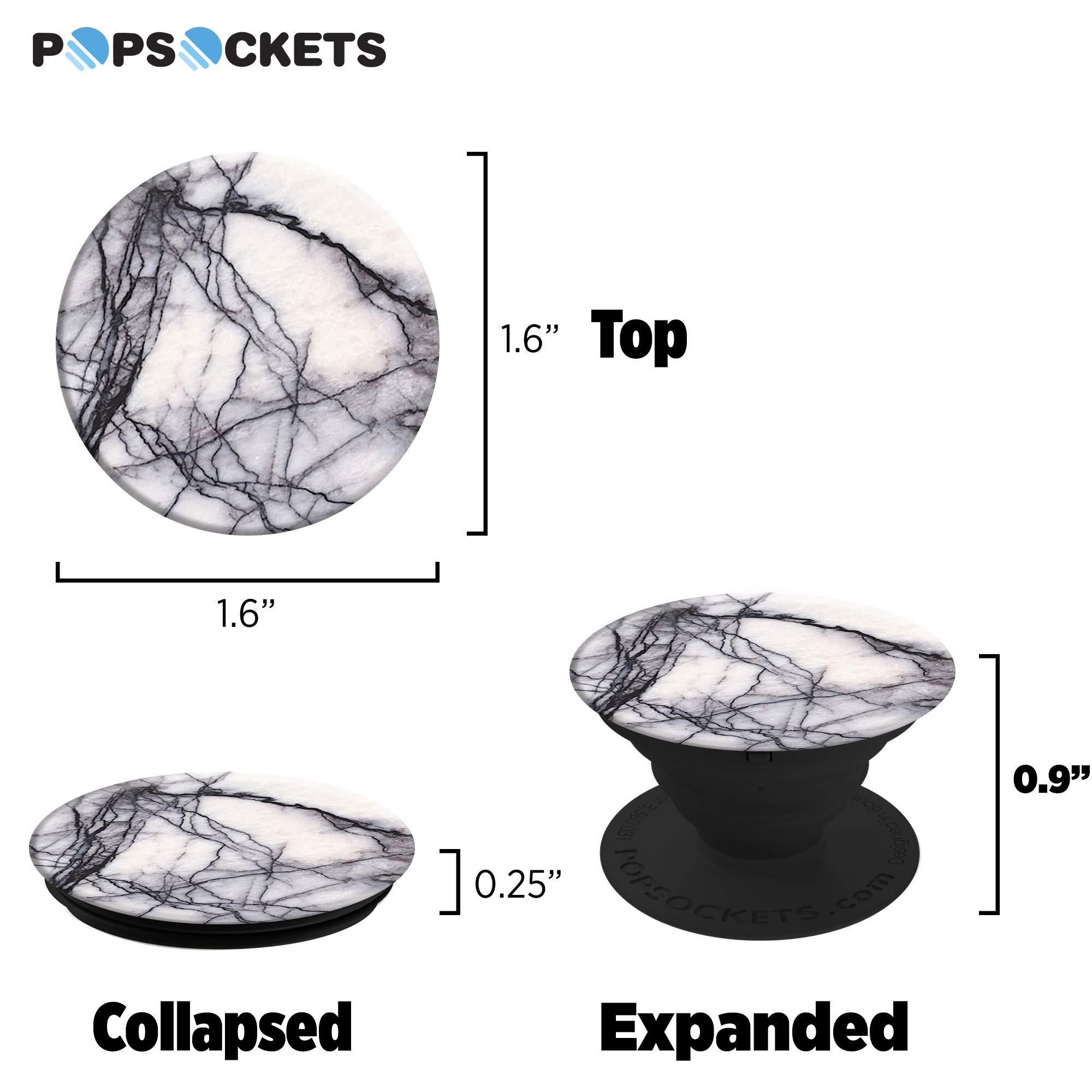 PopSockets 707194 Uchwyt na Smartfon, White Marble