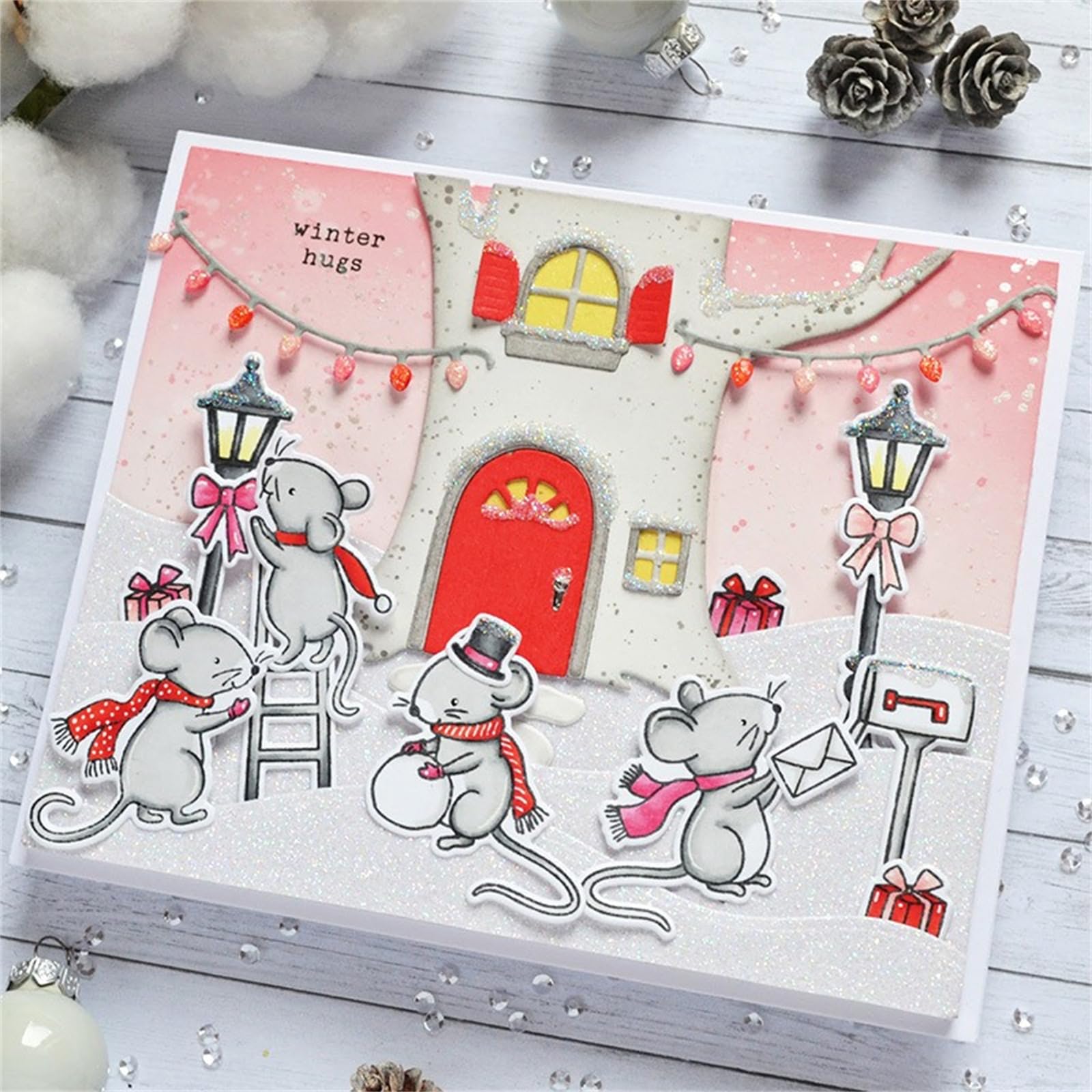 Weihnachtsmäuse Stempel Und Stanzen Set, Stempel S Produktbild-Vorschau 14