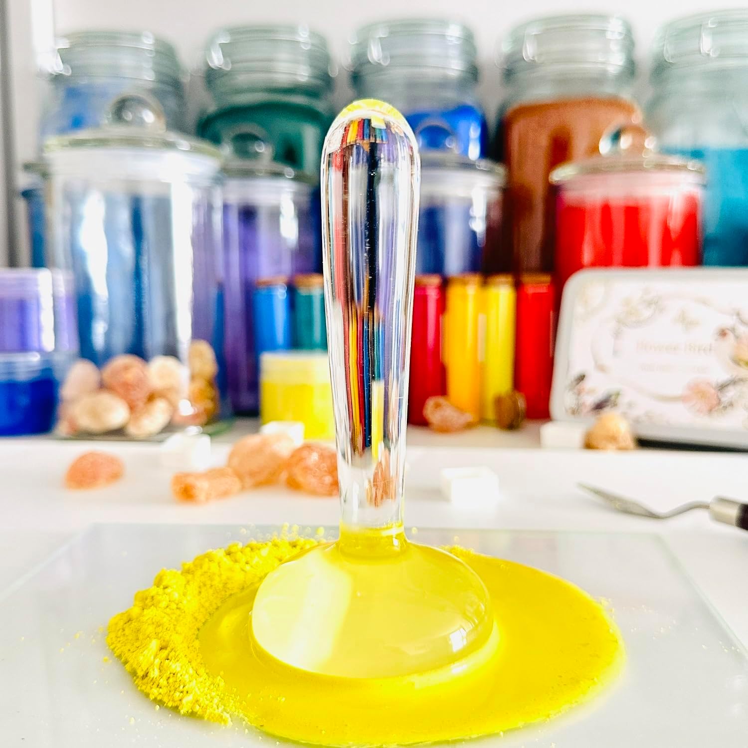 Glass Muller Flat Bottom Mineral Pigment Grinding Pestle