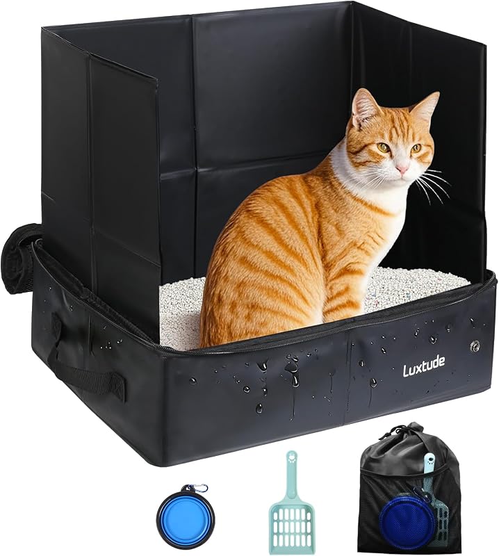 Caixa de Areia Descartável para Gatos Luxtude com Laterais Altas, Base Rígida e Proteção Removível