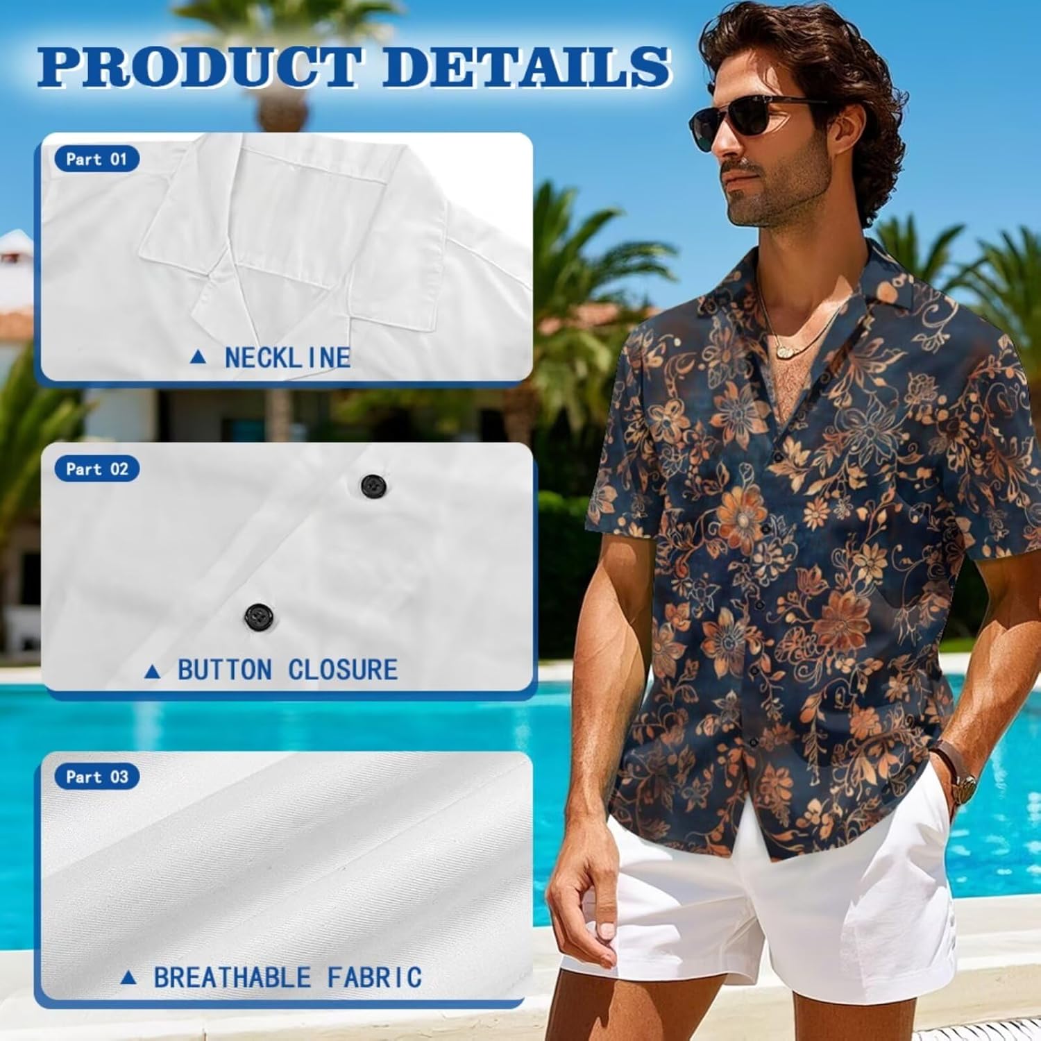 COEQINE Couples Hawaiian Matching Shirts Hawaiian Shirts for Men Button Down Hawaiia Swing Summer Dress for Beach,XS-4XL