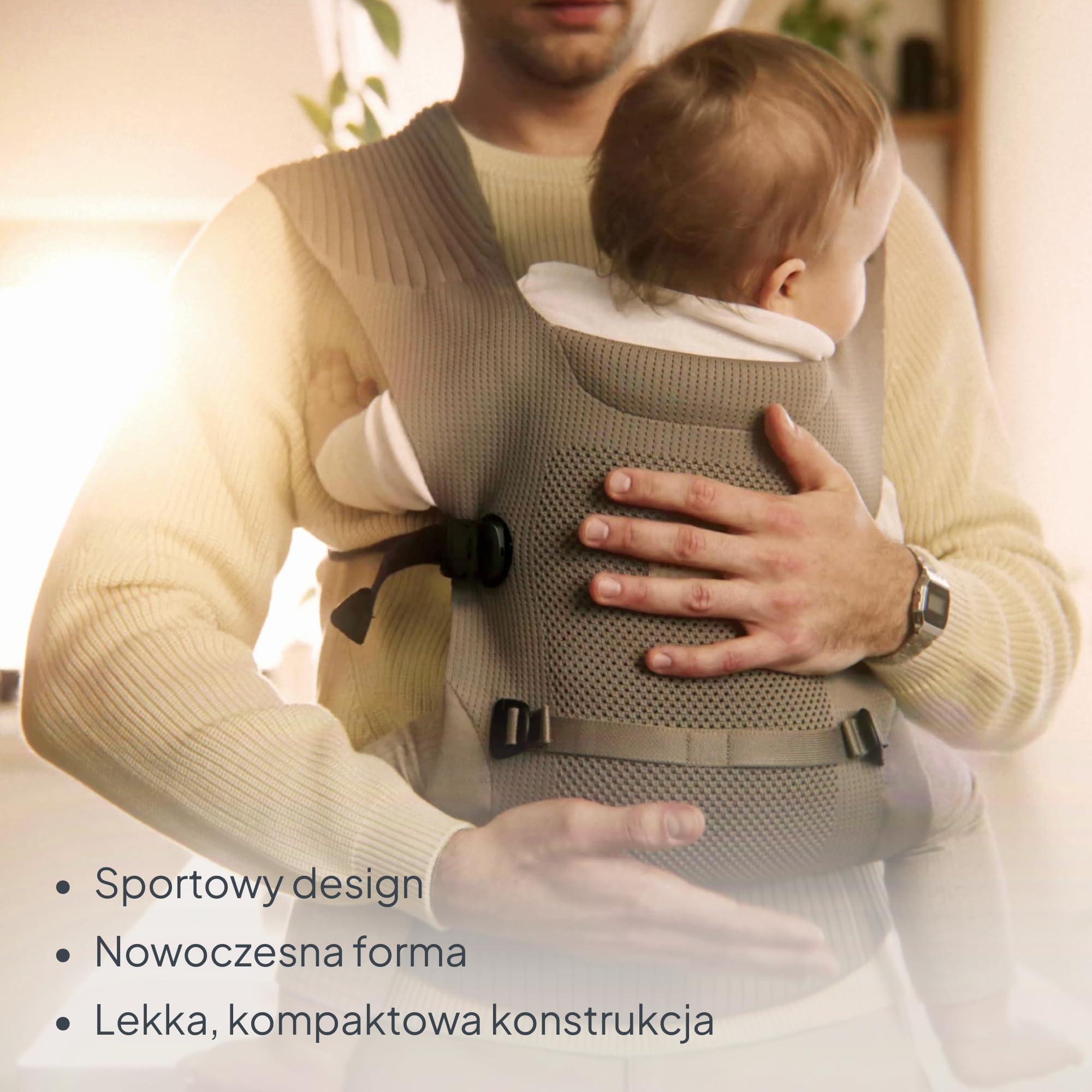 Lionelo Mabel ergonomiczne nosidełko dla niemowląt, oddychające i lekkie, dwie pozycje noszenia skierowane do środka i na zewnątrz, miękka, innowacyjna tkanina, siateczka, od 4 miesięcy do 15 kg