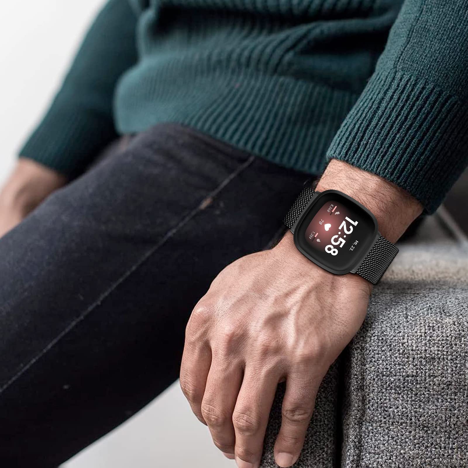 Cinturino In Metallo Chofit Con Strass Per Fitbit Versa 4 E Sense 2 – Ricambio Elegante Con Strumento Di Rimozione