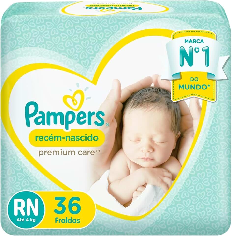 Fralda Pampers Premium Care Recém-Nascido RN 36 Unidades