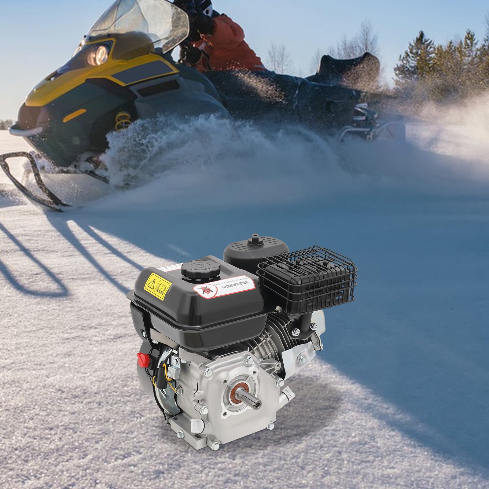 Motor de 4 tiempos de 7,5 CV de 212 cc – Potente motor de gasolina monocilindro con depósito de 3,6 L 3600 rpm para cortacésped, karts, bombas de agua y equipos de construcción