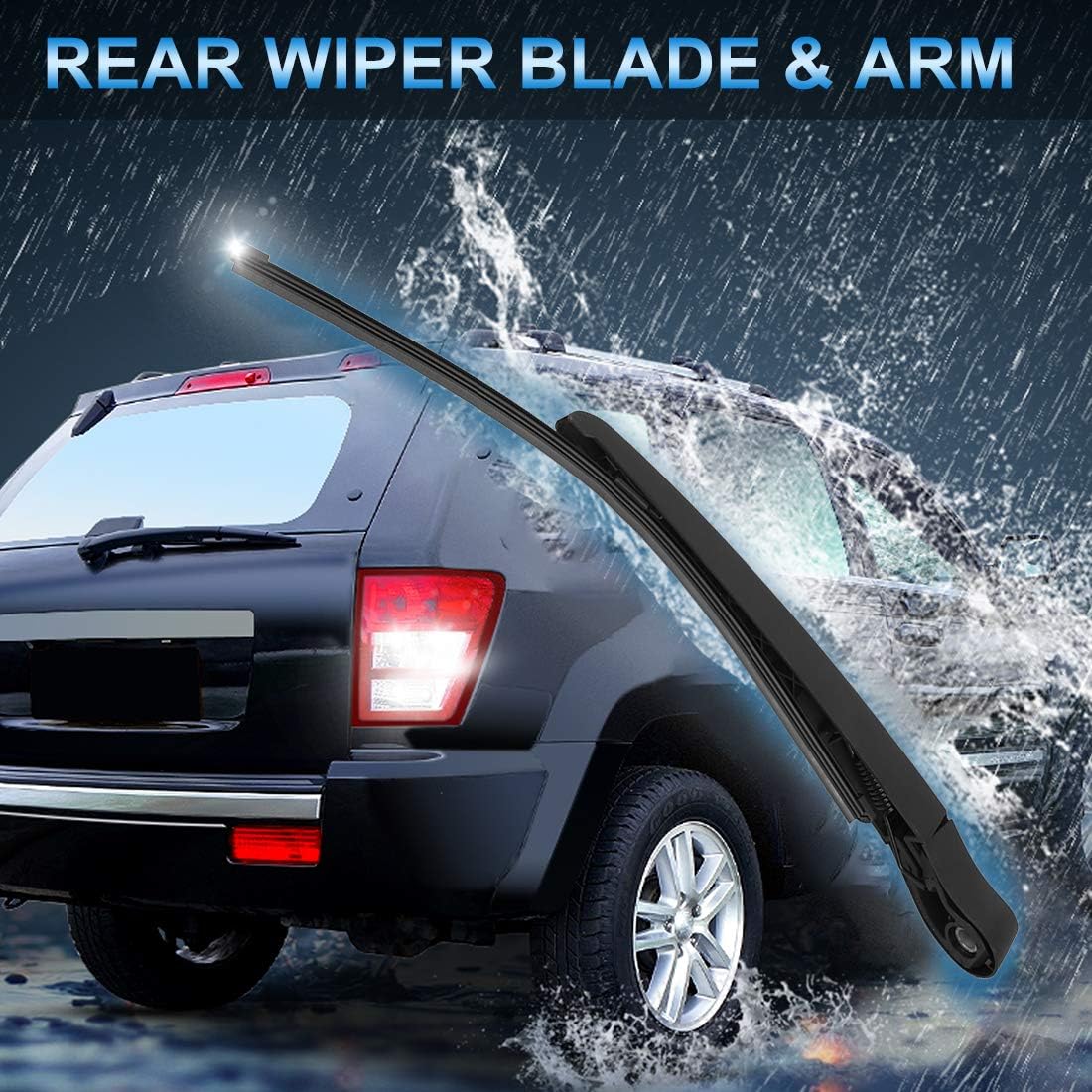 X AUTOHAUX Rear Windshield Wiper Blade Arm Set 380mm 15 Inch Fit for BMW X5 E70 2006 2007 2008 2009 2010 2011 2012 2013