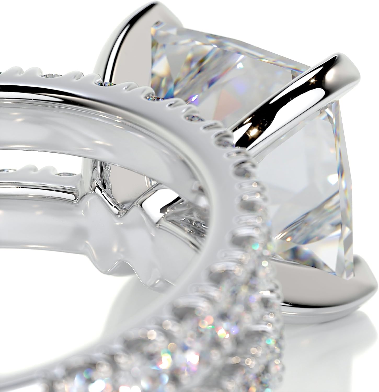 1-5 Carat Princess Cut IGI certified Lab Grown Diamond Ring 10K 14K 18K Rose Gold and Matching Wedding Band Lab Grown Diamond Wedding Bridal Set (E-F Color VVS2 Clarity)