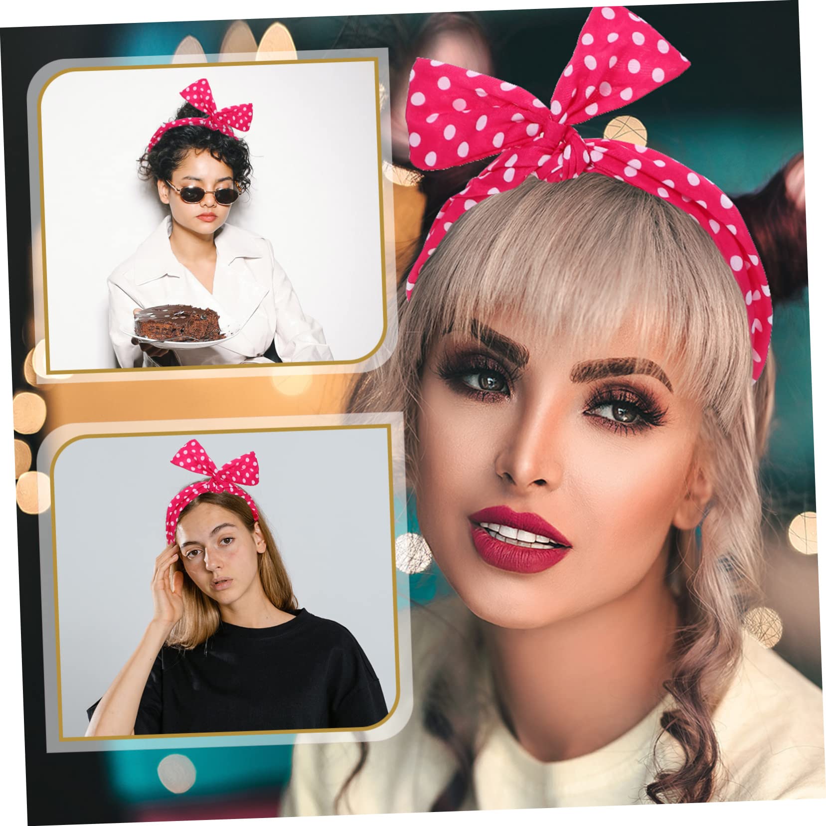 MAGICLULU 3 Juegos De Diademas De Material Seguro Para Mujer Con Lazo Para Niñas Decoración Para Fiestas Navideñas (4 Unidades)