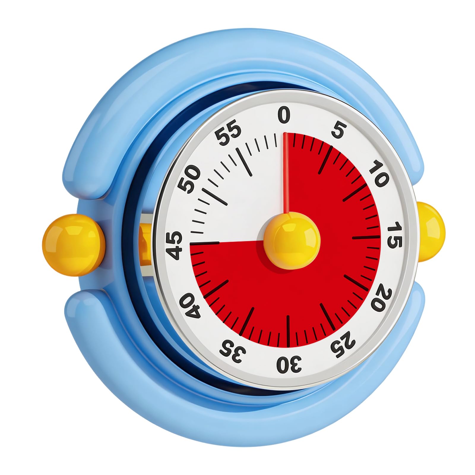 Magnetic Mechanical Visual Timer for Kids, 60 Minute Visual Countdown Mechanical Pomodoro Timer Clock for Study Loud Alarm Silent Time Management Tool Battery-Free Kitchen Timers for cooking (Blue)