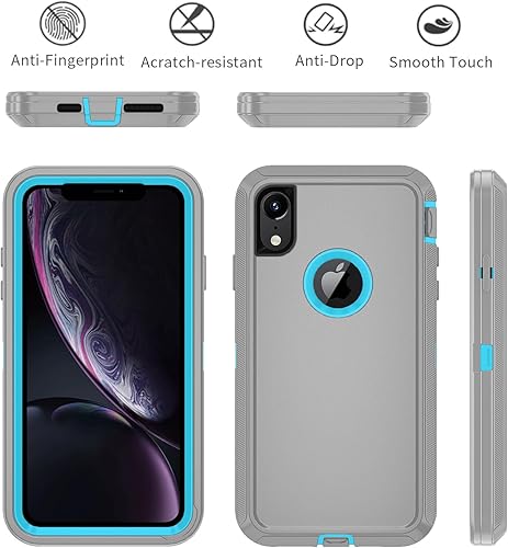 Miniatura 7 de Funda para iPhone XR, protección contra caídas de grado militar, 3 capas, duradera, resistente, cuerpo completo, a prueba de golpes, para iPhone XR,