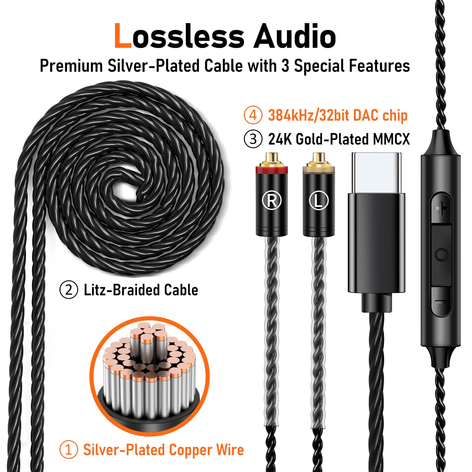 Audiovance Vibes 202MC USB-C HiFi Wired Earbuds Type-C Kopfhörer mit Mikrofon