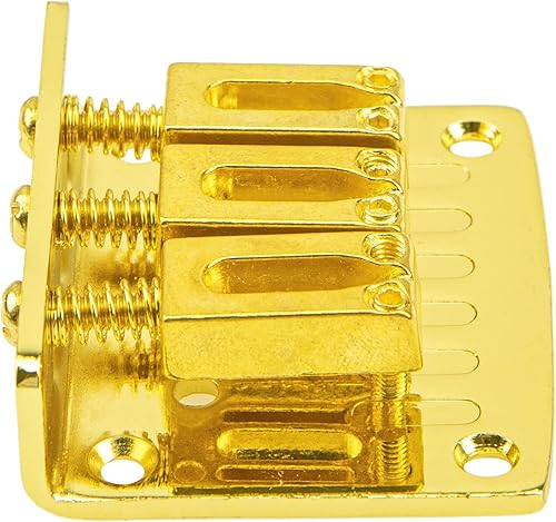 Miniatura 12 de 1 pieza de repuesto de puente de guitarra fija Yootones de 3 cuerdas con 4 tornillos y llave compatible con guitarra eléctrica Cigarbox (negro)