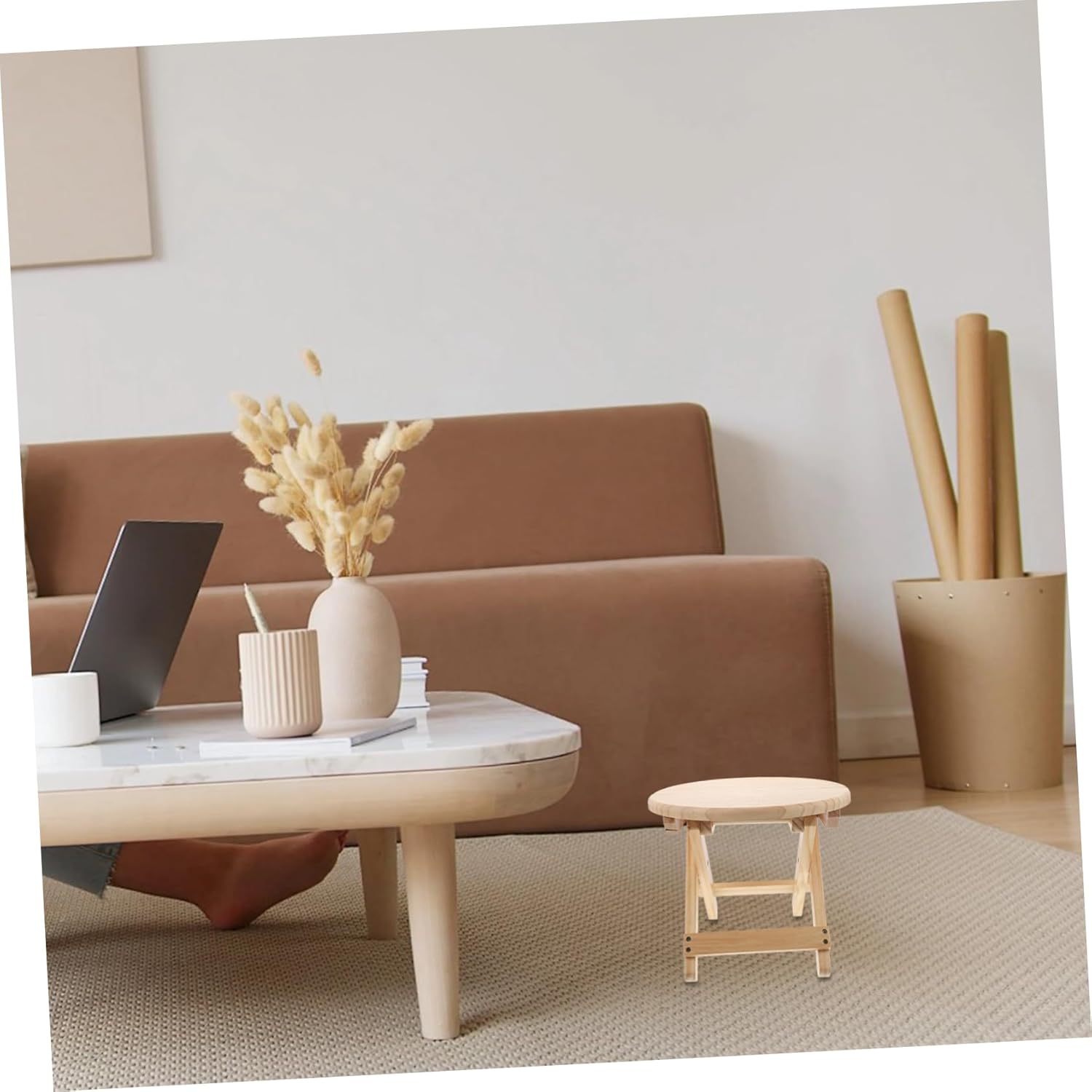 Alipis 1pc Small Folding Step Stool Round Collapsable Stool Solid Easy to Use