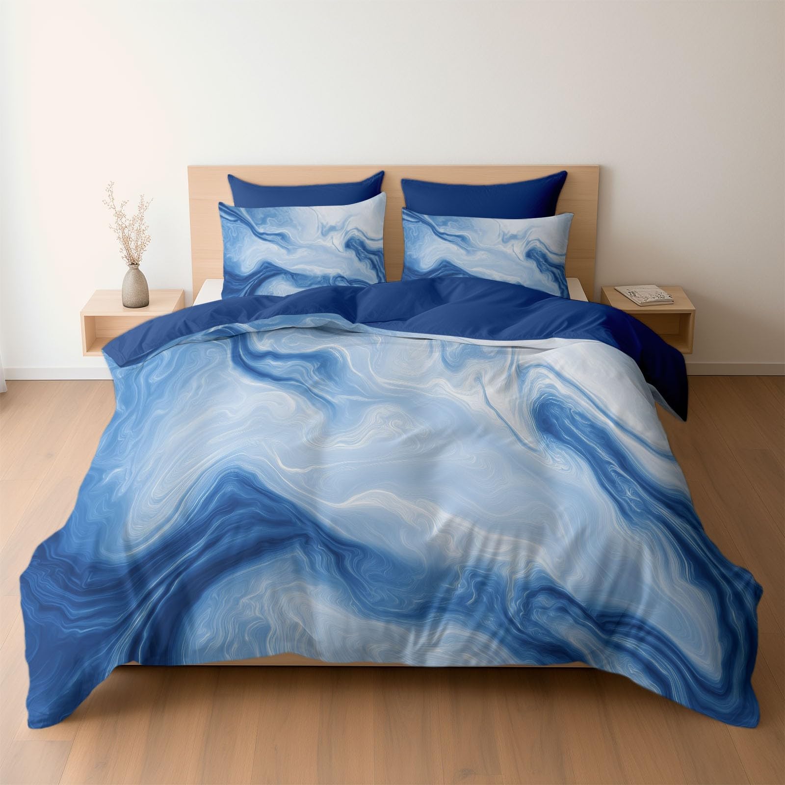 Housse de couette 90x190 douce avec fermeture éclair pour lit 1 place