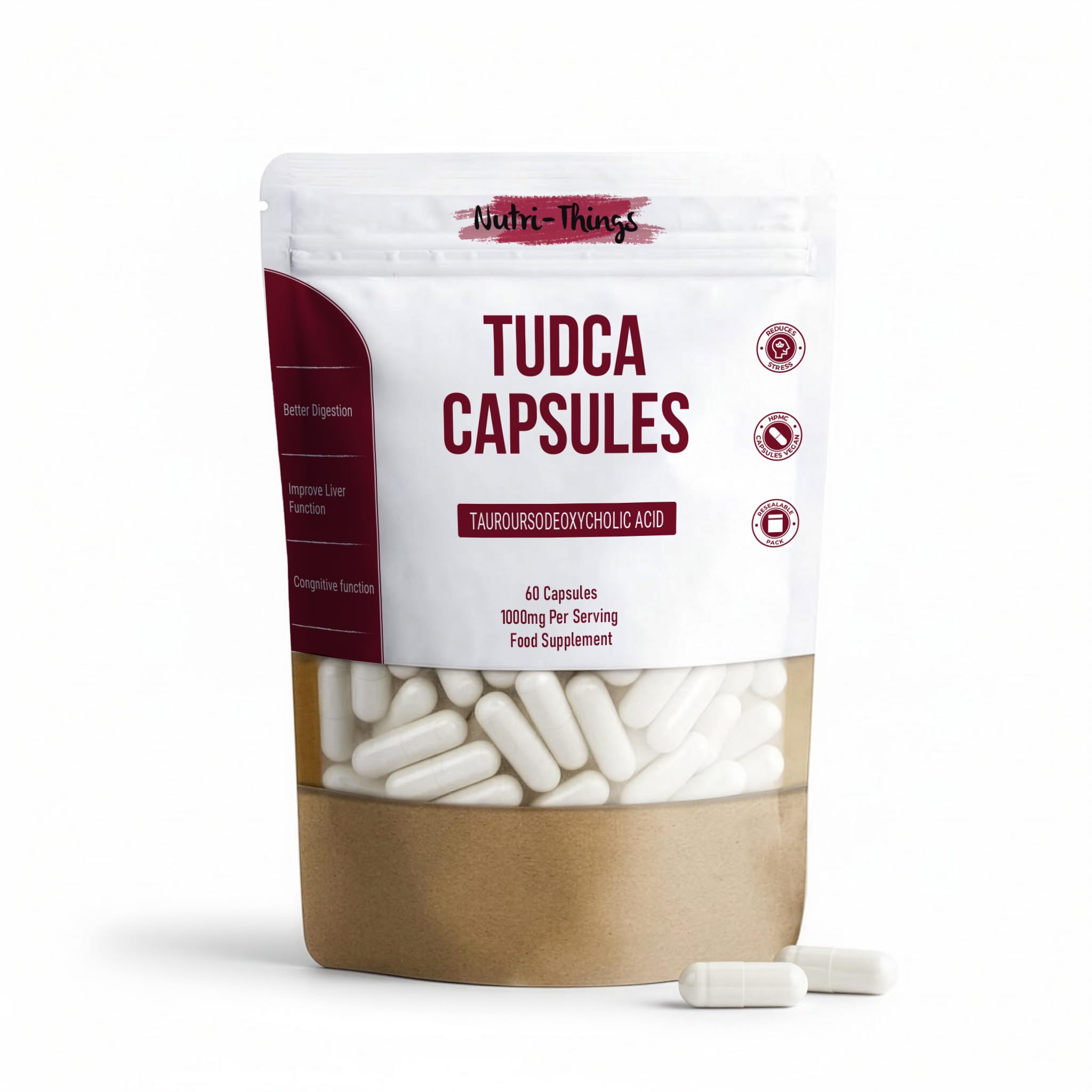 TUDCA Capsules - Liver Health Support Supplement - Naturally Occurring Bile Acid - Reduce Oxidative Stress & Inflammation - Improve Liver Function - Convenient Daily Supplement - 60 Capsules