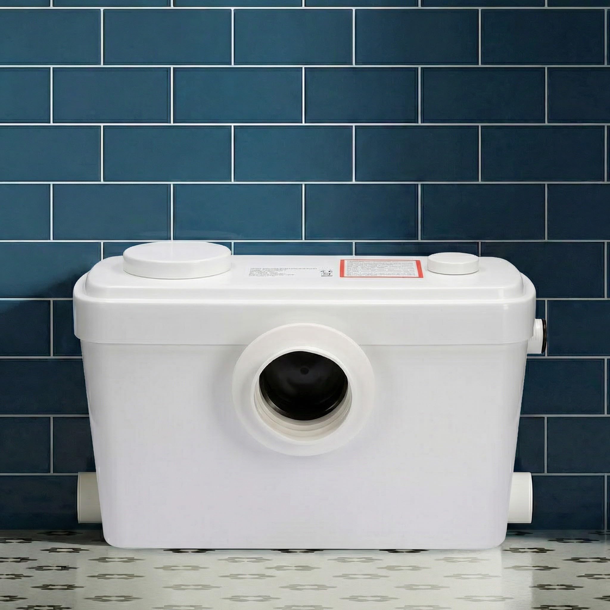 Baystone White 600W Domestic Sanitary Macerator Pump – 3 Inlets Waste Water System For Toilet, Shower, Sink & Bath Quiet High-Pressure Sewage Pump Ip55 Rated, Ce Certified