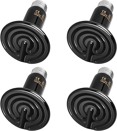 Miniatura 7 de Simple Deluxe Bombilla de calor de reptil de 150 W emisor de calor de cerámica sin emisión de luz calentador de cocina para mascotas anfibias e