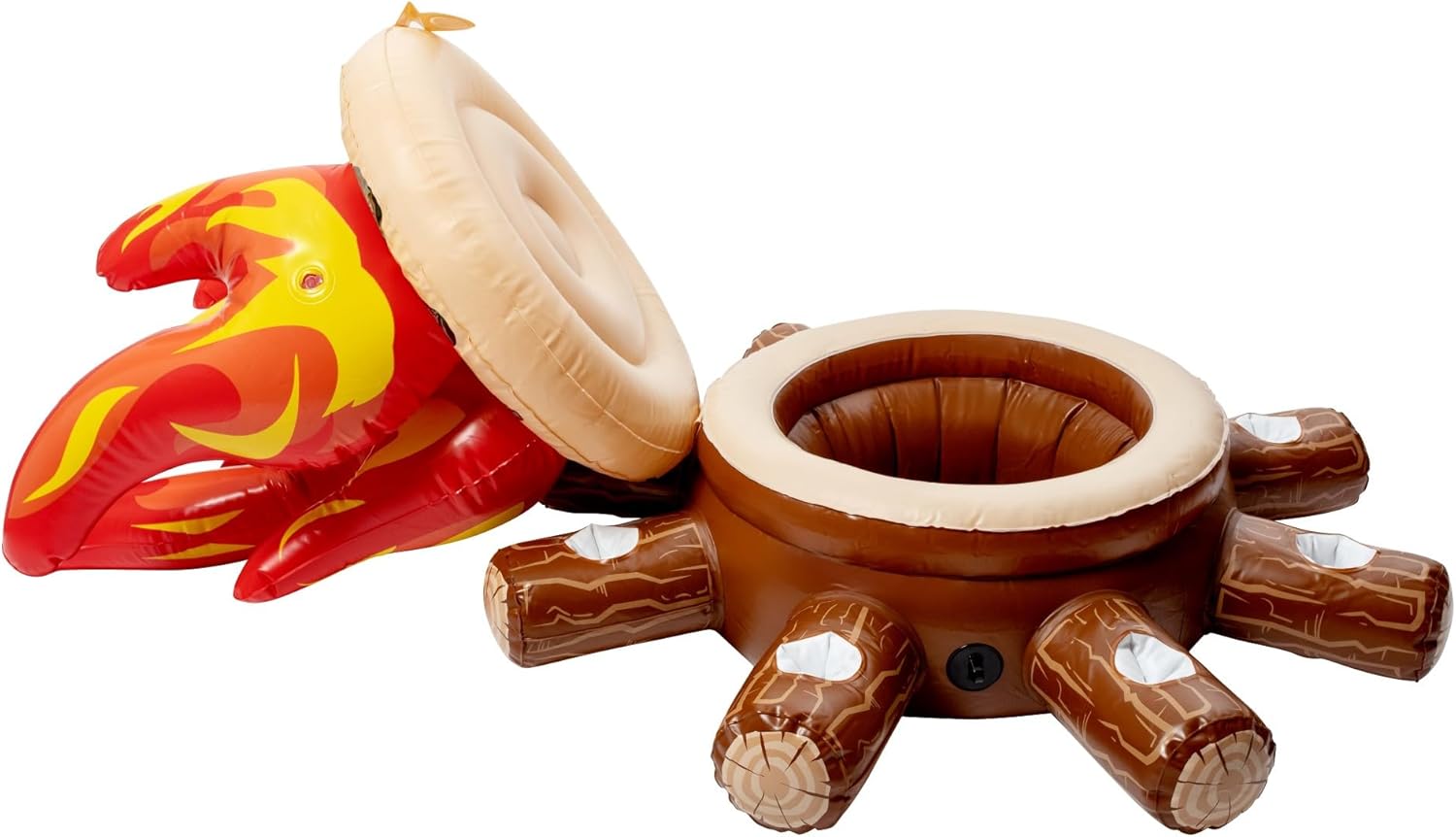 Float-Eh Inflatable Campfire Cooler - Floating Beverage Cooler is Durable and Floats 12-18 Drinks - Floaties Inspired by The North