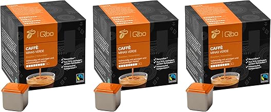 Tchibo Qbo Caffè Minas Verde Premium Coffee Capsules, 81 Pieces - 3 x 27 Capsules (Caffè, Intensity 8/10, Full-bodied and Spicy), Sustainable, Made from 70% Renewable Raw Materials and Climate Neutral