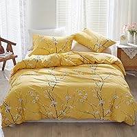 Vista 8 de WONGS BEDDING Juego de funda de edredón floral verde salvia Queen, 3 piezas juego de ropa de cama con estampado de flores de ciruelo con 2 fundas
