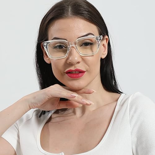 Miniatura 46 de DXYXYO Reading Glasses 0.50 Women Blue Light Blocking Men Square Computer Readers 3 Pack Fashion Oprah