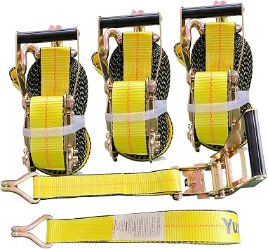 Ratchet Straps Heavy Duty 4PK 2" x 30 x 10000 lbs J Hook Tie Down Strap Ratcheting for Truck, ATV, UTV and Trailer