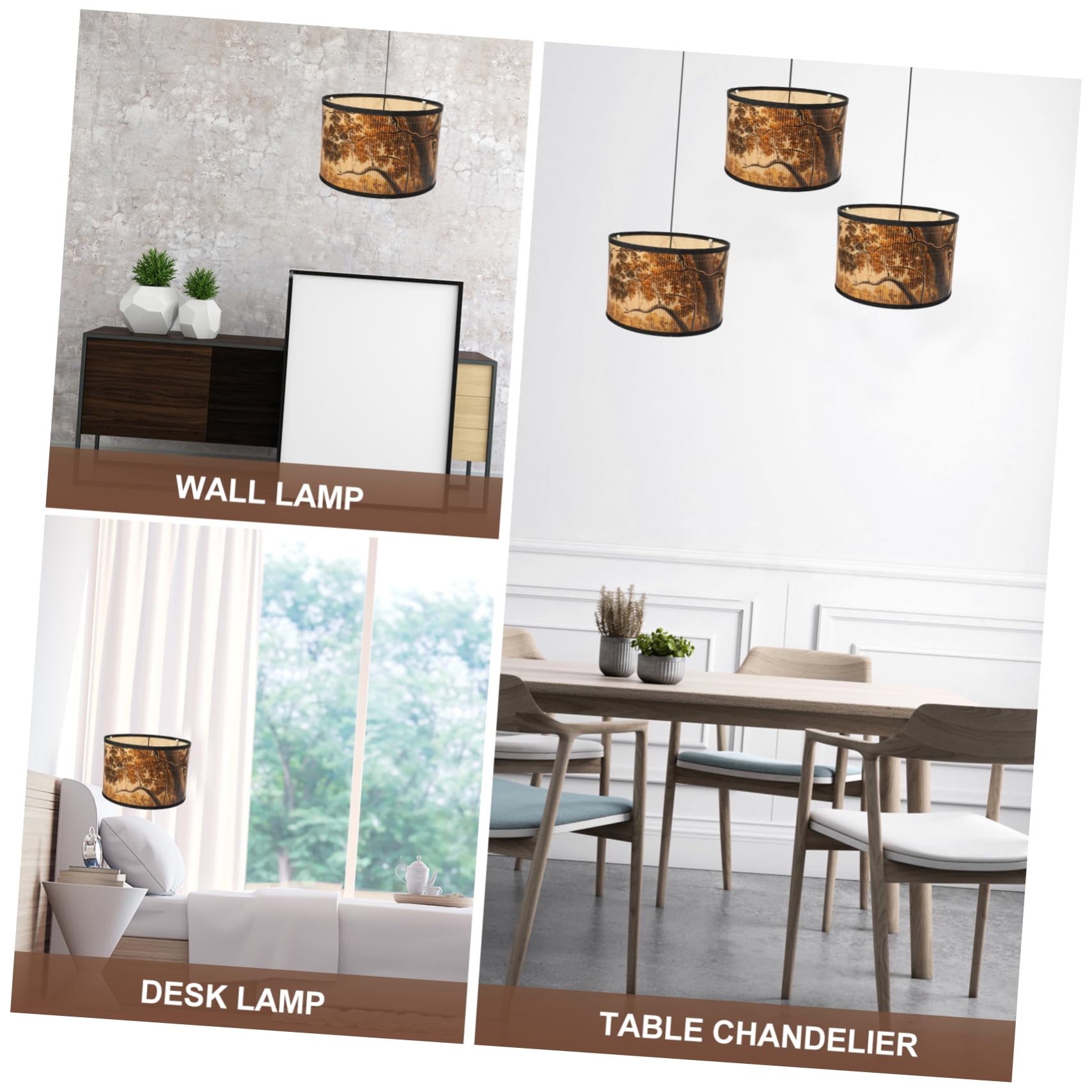 IMIKEYA Paralume a sospensione in bambù leggero e facile da installare design rustico e retrò per la decorazione della sala da pranzo bar e camera