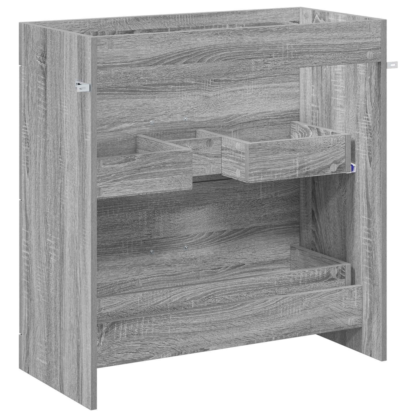 Sonoma szafka pod umywalkę, szara, 78,5 x 37,5 x 81 cm, miejsce do przechowywania z szufladą i drzwiczkami, do łazienki, komoda, oszczędzająca miejsce, stojąca, dla gości WC i pralni