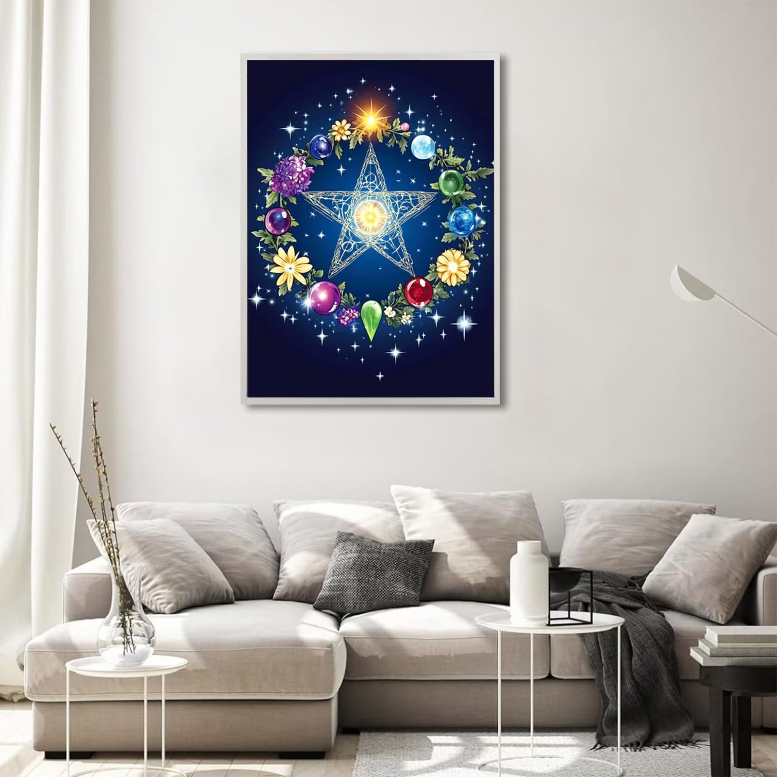 Diamond Painting Blau, Stern Diamond Painting Erwachsene 5D Runder Full Drill Diamond-painting, DIY Bastelset Kreativ Set für Erwachsene, Crystal Art Home Wand Dekor, Geschenke 70x100cm, Model769