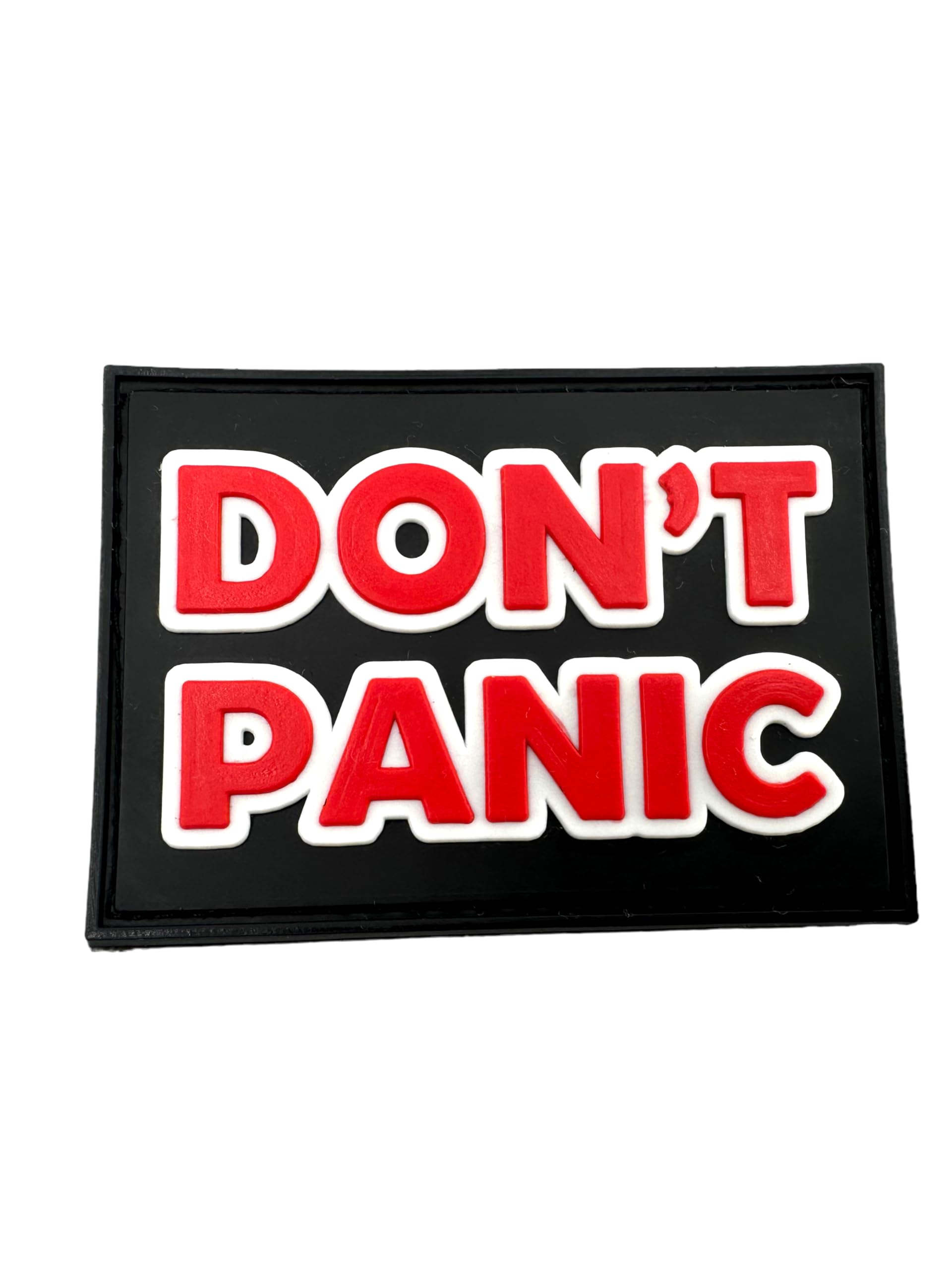 Don't Panic Red White Tactical Airsoft PVC Morale Patch