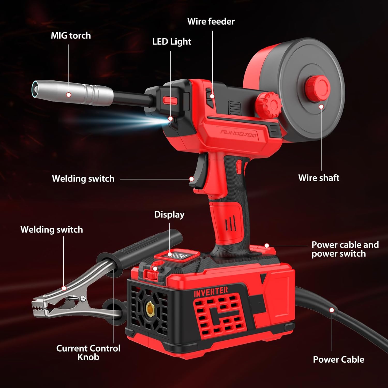 120A Handheld MIG Welder 110V, 2026 Upgraded Flux Core Wire Feed Welding Machine – Portable Gasless Inverter with 360° Swivel MIG Torch & Welding Mask for DIY Auto Repair Home Use