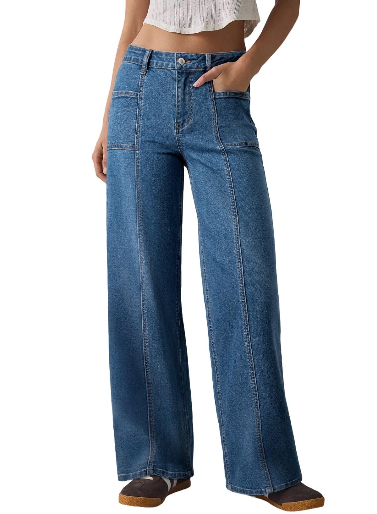 Sidefeel Womens Wide Leg Jeans