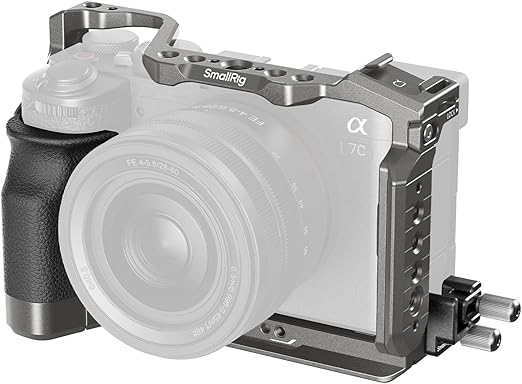 SmallRig HawkLock Quick Release Camera Cage Kit for Sony A7C II/ A7CR with Integrated Silicone Grip, Full Access Vlog Making Cage for Sony Alpha 7C II/Alpha 7CR with Cable Clamp for HDMI