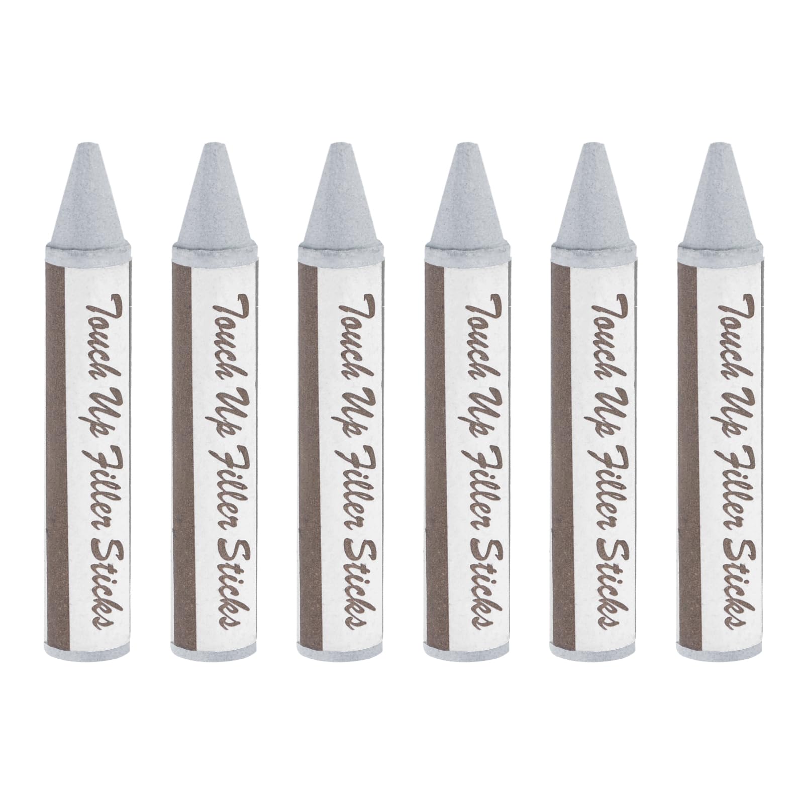 PATIKIL Furniture Markers Touch Up, 6 Pcs Wax Wood Filler Sticks Furniture Repair Crayons for Scratches Wood Floor, Holes, Tables, Grey