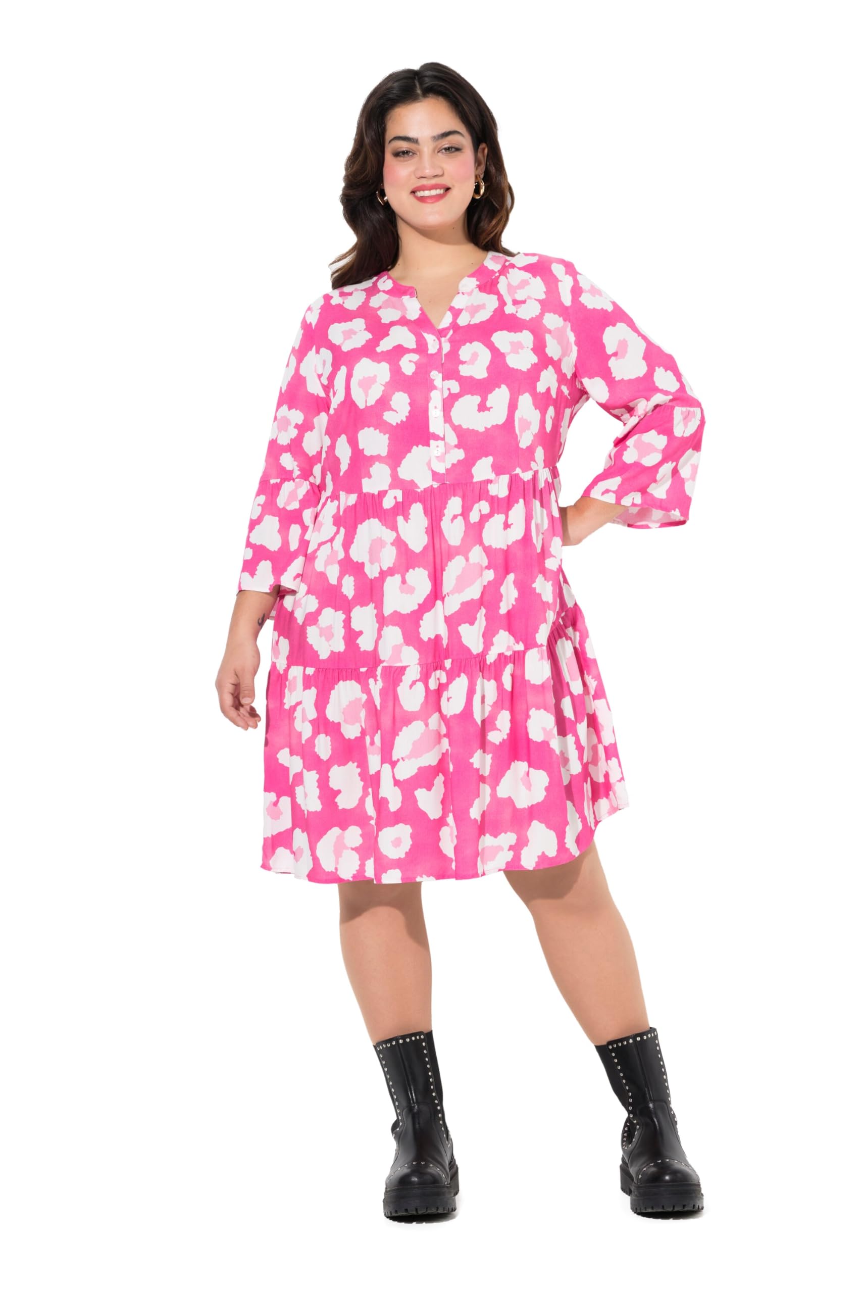 Angel of Style Damen große Größen Übergrößen Plus Size Kleid, Alloverdruck, Tunika-Ausschnitt 838921