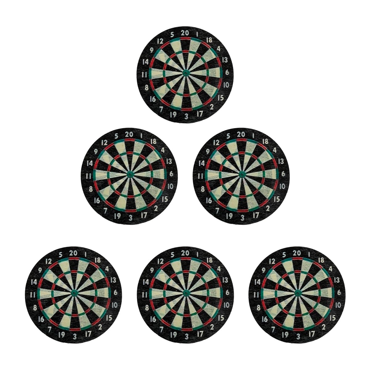 Lotsdonxia Multicolor 6 Pcs Universal Coasters - Heat Resistant, Scratch Proof Beer Mats, Cork And Mdf Non-Slip Drink Coasters For Pubs, Homes (Dartboard）