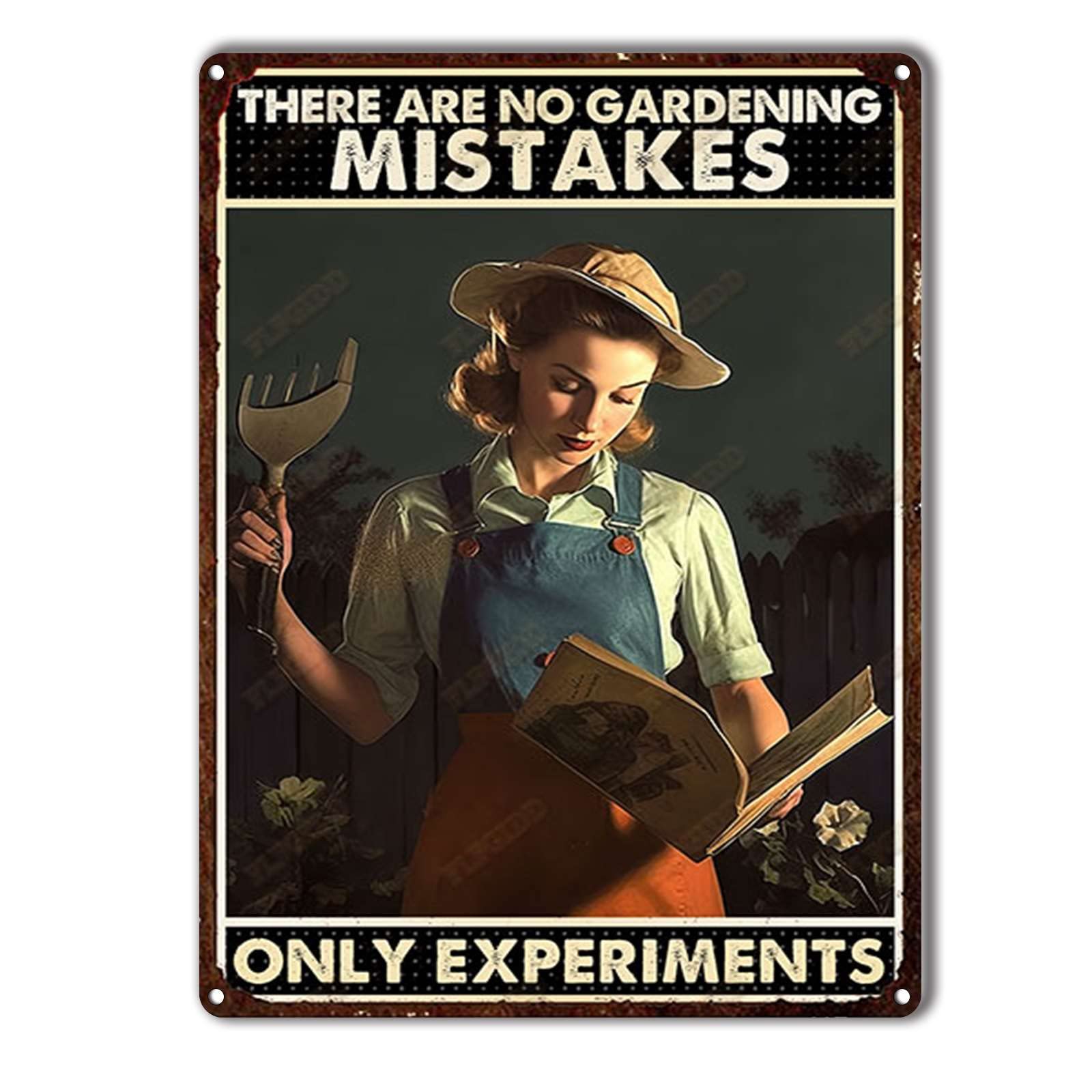 Anceky There are No Gardening Mistakes Metal Tin Sign Retro Signs Wall Decor for Home Kitchen Yard Outdoor Cafe 12×16 Inch