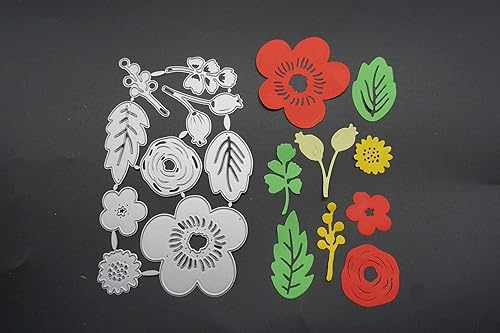 Miniatura 19 de Troqueles de corte de flores de metal para hacer tarjetas, patrón de simetría, hojas florales, troqueladas de flores de primavera, herramienta de 1