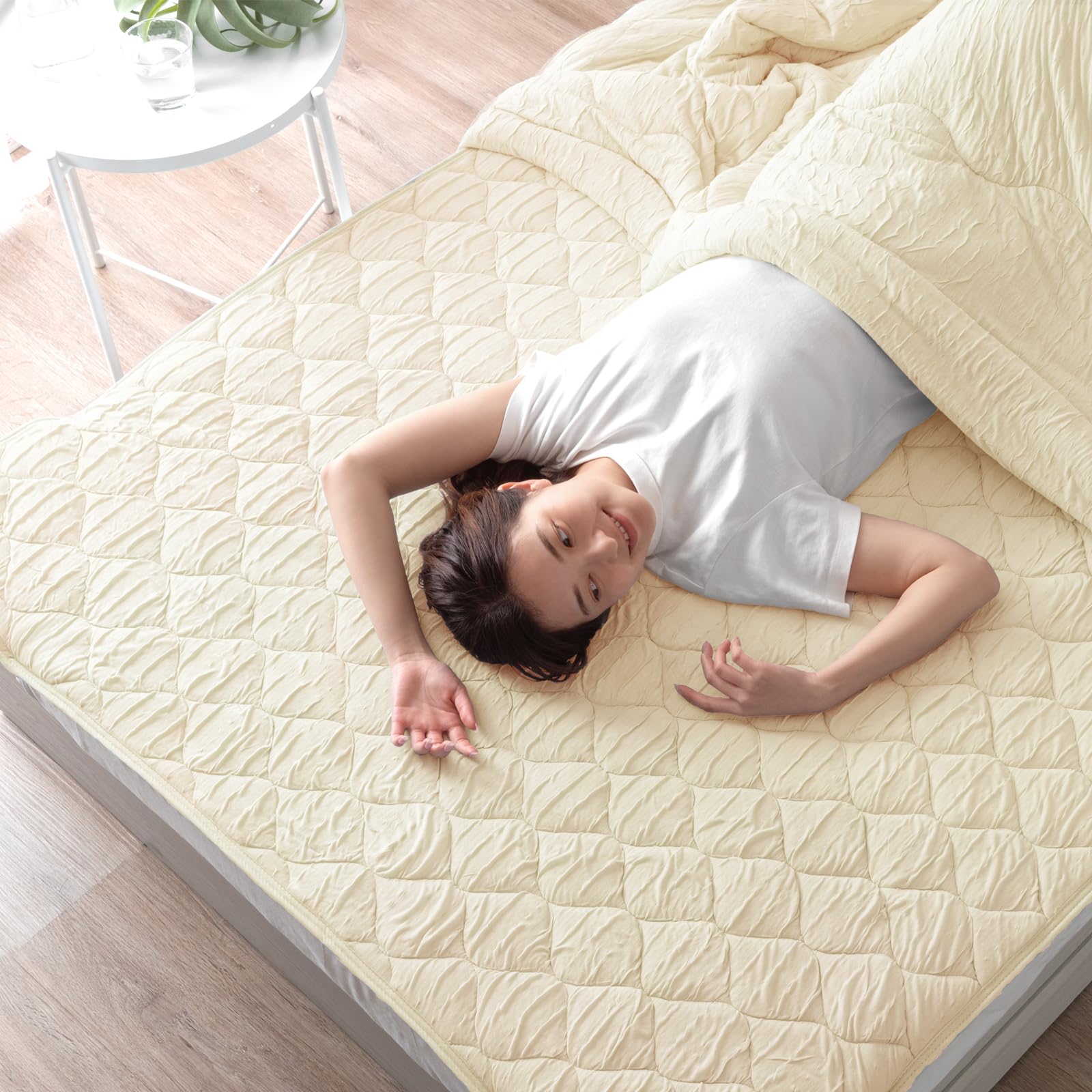 Amazon｜タンスのゲン 敷きパッド シングル [ひんやりくしゅっと] 冷感