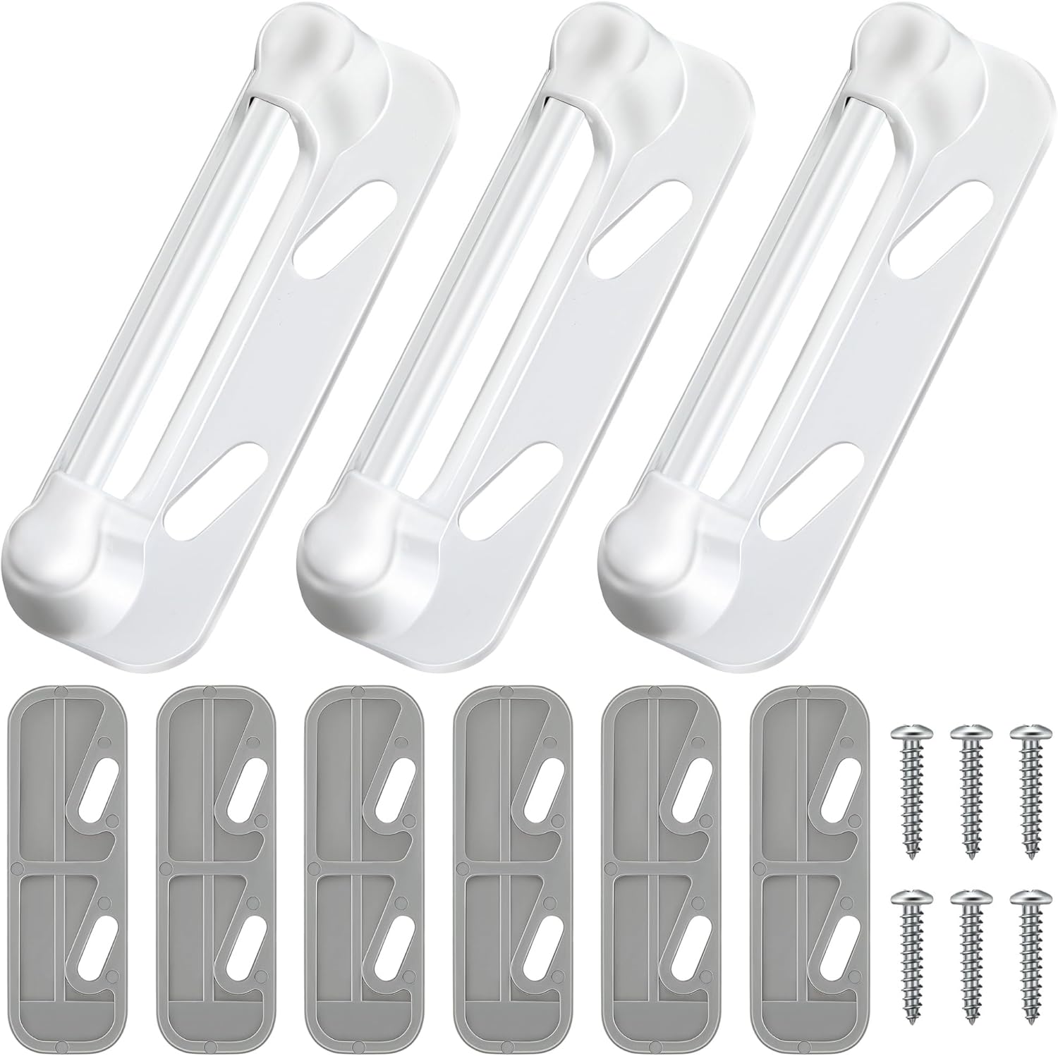 Enhon 3 Pack Screen Door Spring Strike Plate, Spring Loaded Screen and Storm Door Hardware Kit, Aluminum Painted, Applied for Most Rigid Interior Latch Systems (Compatible with K 5117,White)