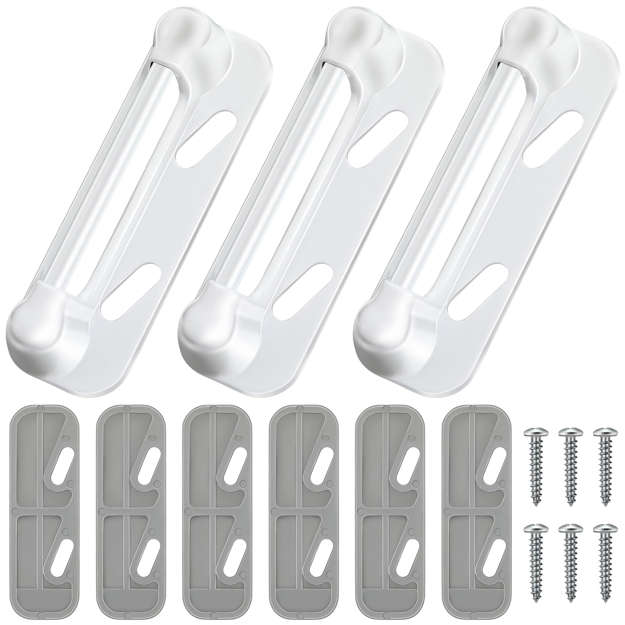 Enhon 3 Pack Screen Door Spring Strike Plate(Low Profile Spring,White)