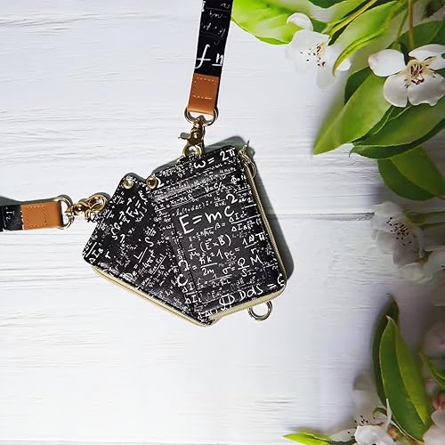 Miniatura 43 de Soporte para tarjetas de identificación negro con cordón, soporte vertical de piel sintética para tarjetas de identificación con 1 ventana de Negro