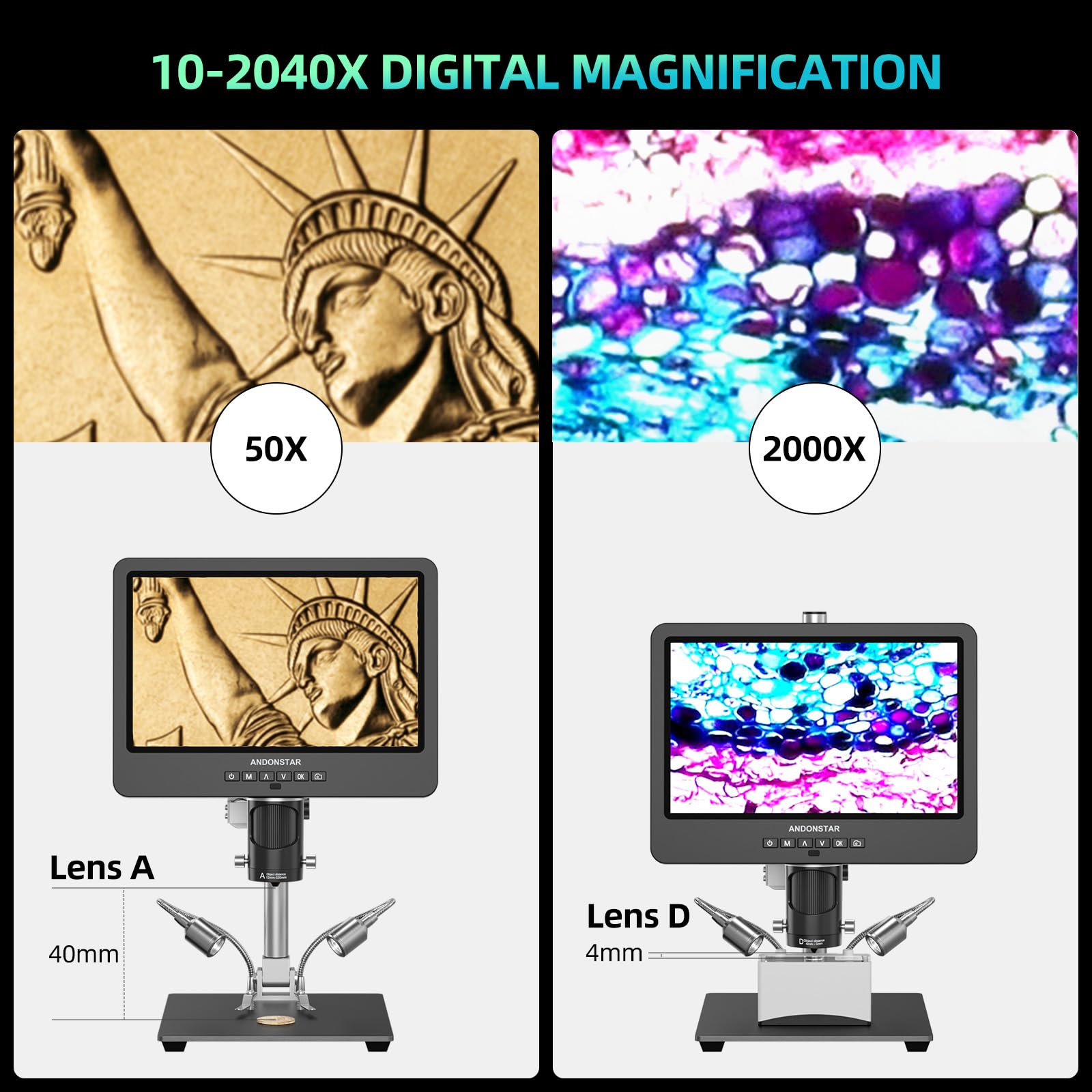 Andonstar 3 Lens Digital Microscope - 2160P HDMI -5 Andonstar 3 Lens Digital Microscope - 2160P HDMI -5