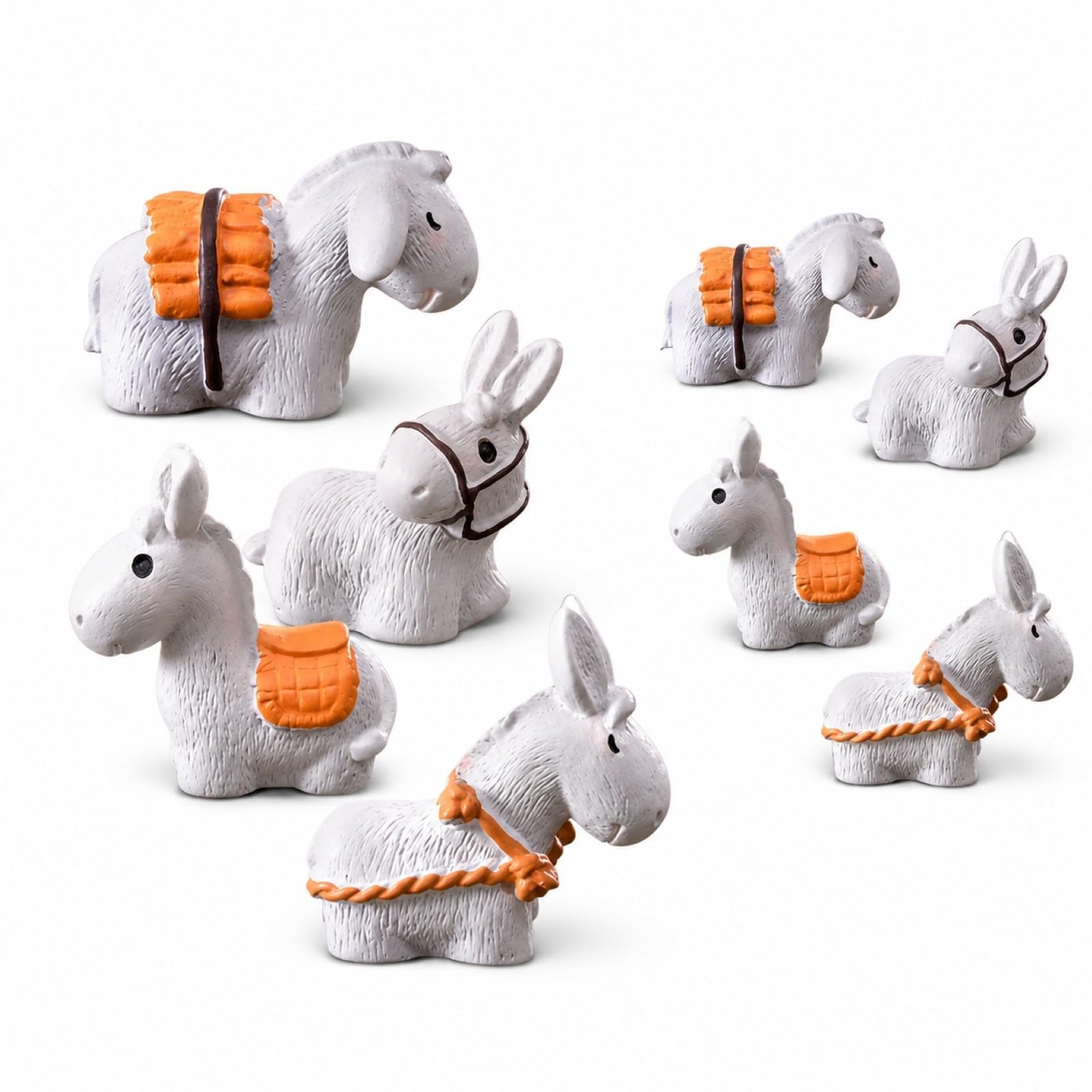 Figurines d'âne miniatures pour décorer un bureau ou créer un micro paysage végétal